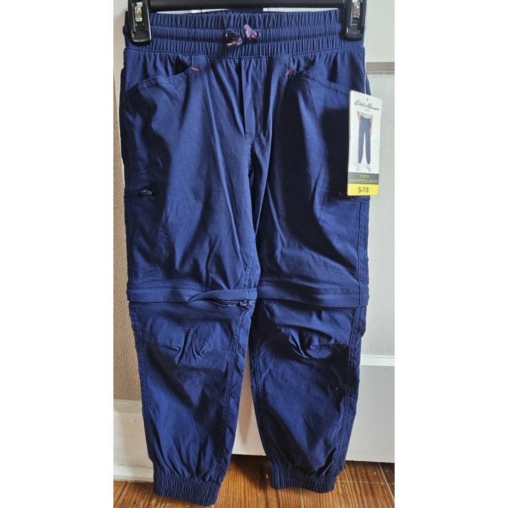 NWT Eddie Bauer Youth S 7/8 zip off convertible jogger pull on drawstring